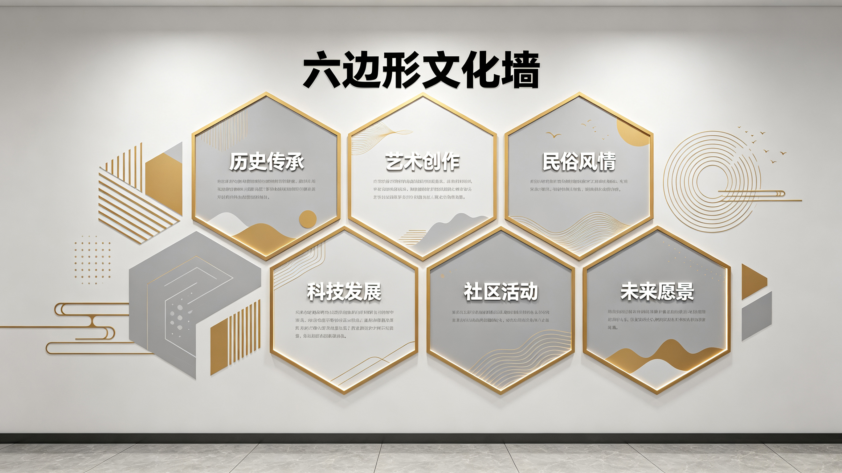 南通企业文化墙 | 六边形信息美学